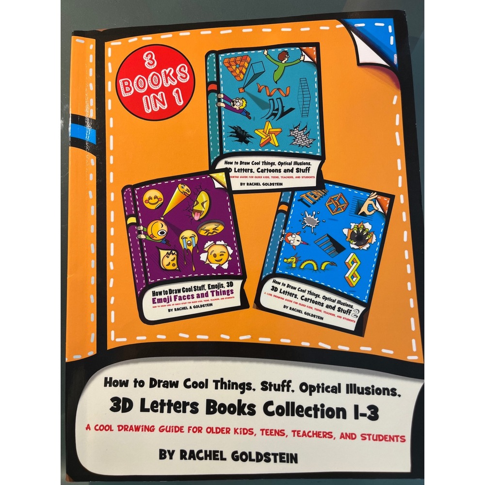How to Draw Cool Things‎ Stuff Optical Illusions 3 Books in 1  3D Letter Books